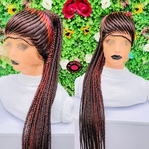 HANDMADE  TISSUE PONYTAIL BRAIDED WIG ON 360 LACE CLOSURE